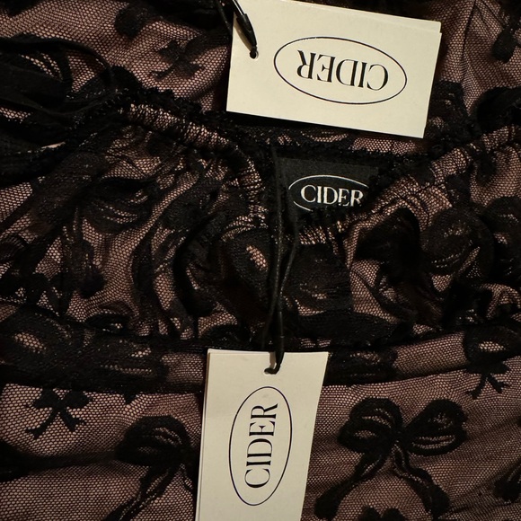 Cider Bow Lace Crop Tank + Skirt Set - Picture 2 of 3